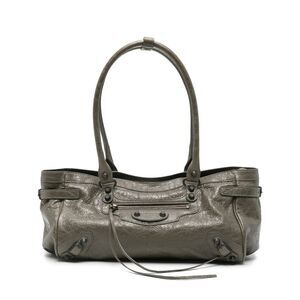 Balenciaga Metallic Gray Leather Bag